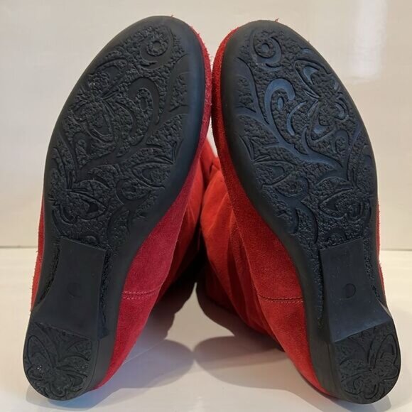 MARTINO Red Suede Slouchy Boots Size 9 - Picture 11 of 13